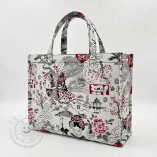 Dekostoff jacquard Akita blanc