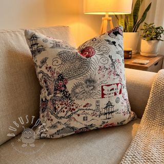 Dekostoff jacquard Akita blanc