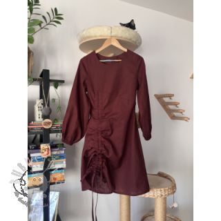 Leinenstoff gewaschen bordeaux