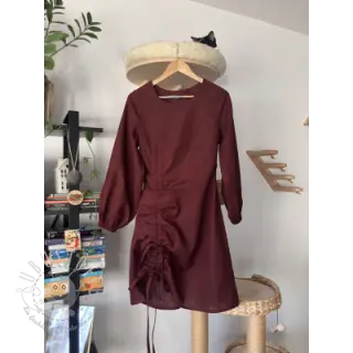 Leinenstoff gewaschen bordeaux