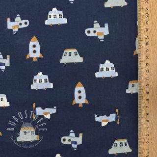Baumwollstoff Vehicles navy