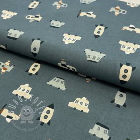 Baumwollstoff Vehicles petrol