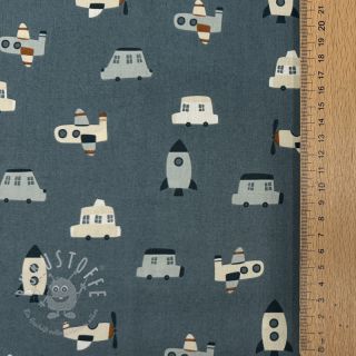 Baumwollstoff Vehicles petrol