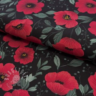 Baumwollstoff Poppy black digital print