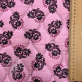 Baumwollstoff VOILE STEPPED Daria flower aubergine digital print