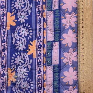 Baumwollstoff VOILE STEPPED Daria flower purple digital print