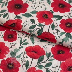Baumwollstoff Poppy offwhite digital print