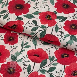 Baumwollstoff Poppy offwhite digital print