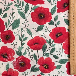 Baumwollstoff Poppy offwhite digital print