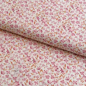Baumwollstoff Fine flowers pink
