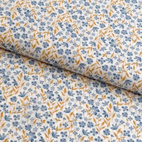 Baumwollstoff Fine flowers blue