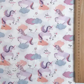 Baumwollstoff Unicorns love white