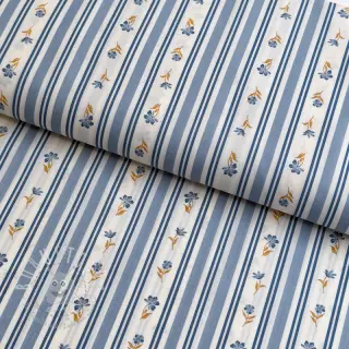 Baumwollstoff Fine flowers STRIPE blue