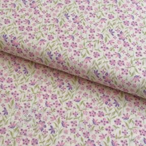 Baumwollstoff Fine flowers purple