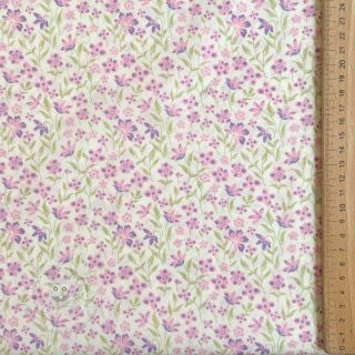 Baumwollstoff Fine flowers purple