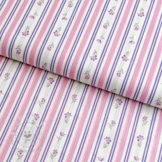Baumwollstoff Fine flowers STRIPE purple