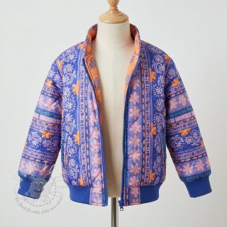 Baumwollstoff VOILE STEPPED Daria flower purple digital print