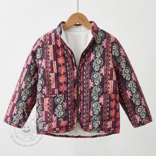 Baumwollstoff VOILE STEPPED Daria flower aubergine digital print