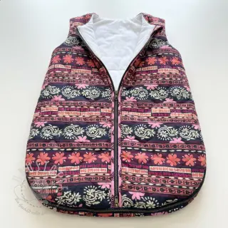 Baumwollstoff VOILE STEPPED Daria flower aubergine digital print