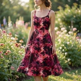 Baumwollstoff SATIN Zurie flower digital print