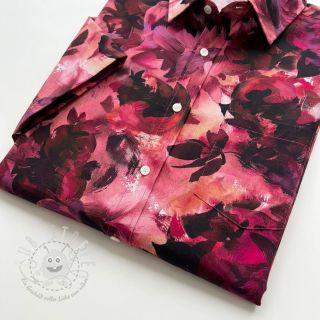 Baumwollstoff SATIN Zurie flower digital print