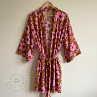 Baumwollstoff SATIN Flower Kala caramel