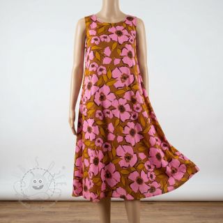 Baumwollstoff SATIN Flower Kala caramel