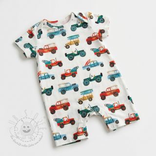 Baumwollstoff Cars white digital print