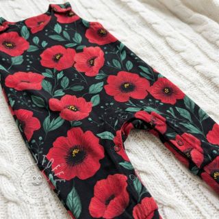 Baumwollstoff Poppy black digital print