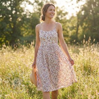 Baumwollstoff Simie flowers offwhite digital print