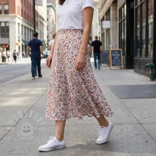 Baumwollstoff Simie flowers offwhite digital print
