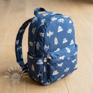 Baumwollstoff Vehicles navy