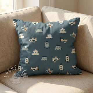 Baumwollstoff Vehicles petrol