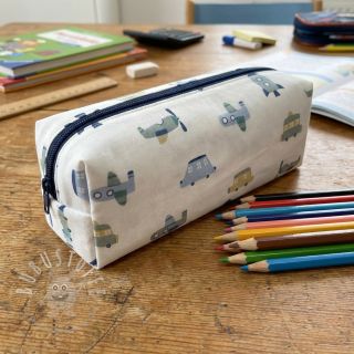 Baumwollstoff Vehicles white