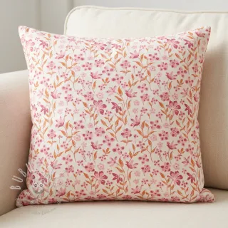 Baumwollstoff Fine flowers pink