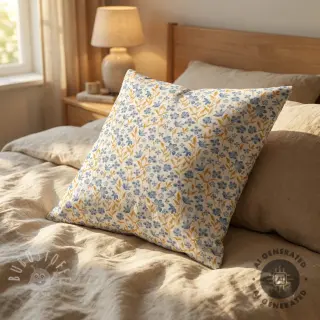 Baumwollstoff Fine flowers blue