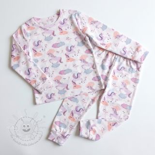 Baumwollstoff Unicorns love white