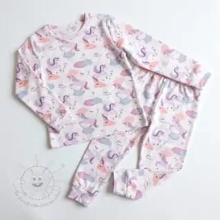 Baumwollstoff Unicorns love white