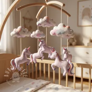 Baumwollstoff Unicorns love white
