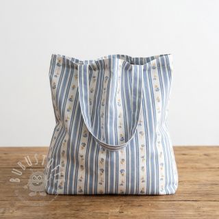 Baumwollstoff Fine flowers STRIPE blue