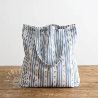 Baumwollstoff Fine flowers STRIPE blue