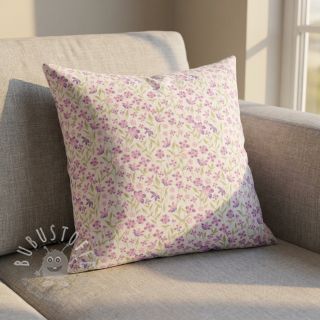 Baumwollstoff Fine flowers purple