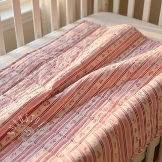 Baumwollstoff Fine flowers STRIPE pink