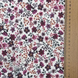 Jersey Flowers fuchsia digital print ORGANIC