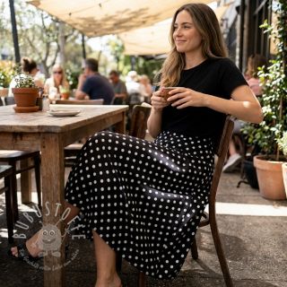Viskosestoff RADIANCE Polka dot black
