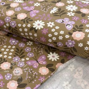 Sweatstoff Flowers Azriel camel