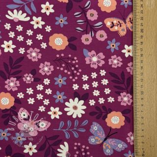 Sweatstoff Flowers Azriel fuchsia