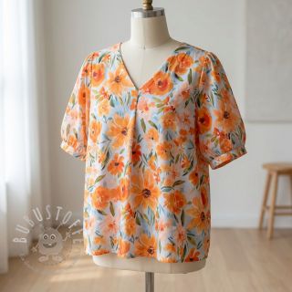 Baumwollstoff VOILE Sarah flowers digital print