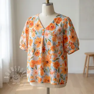 Baumwollstoff VOILE Sarah flowers digital print