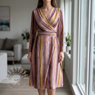 Viskosestoff RADIANCE Stripes lavender digital print